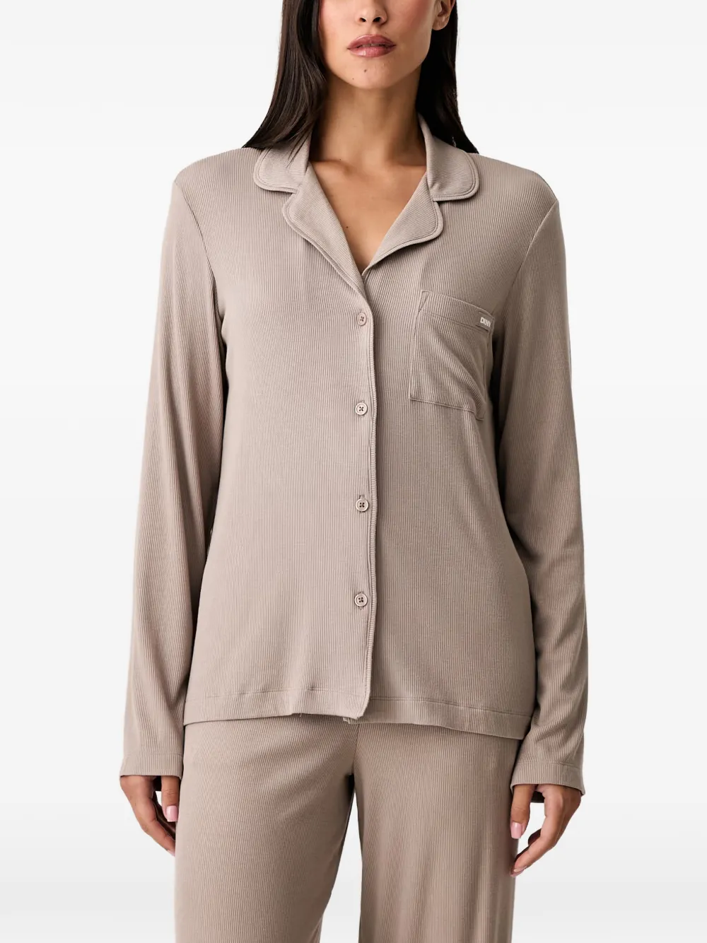 DKNY Ribgebreide pyjamaset Beige