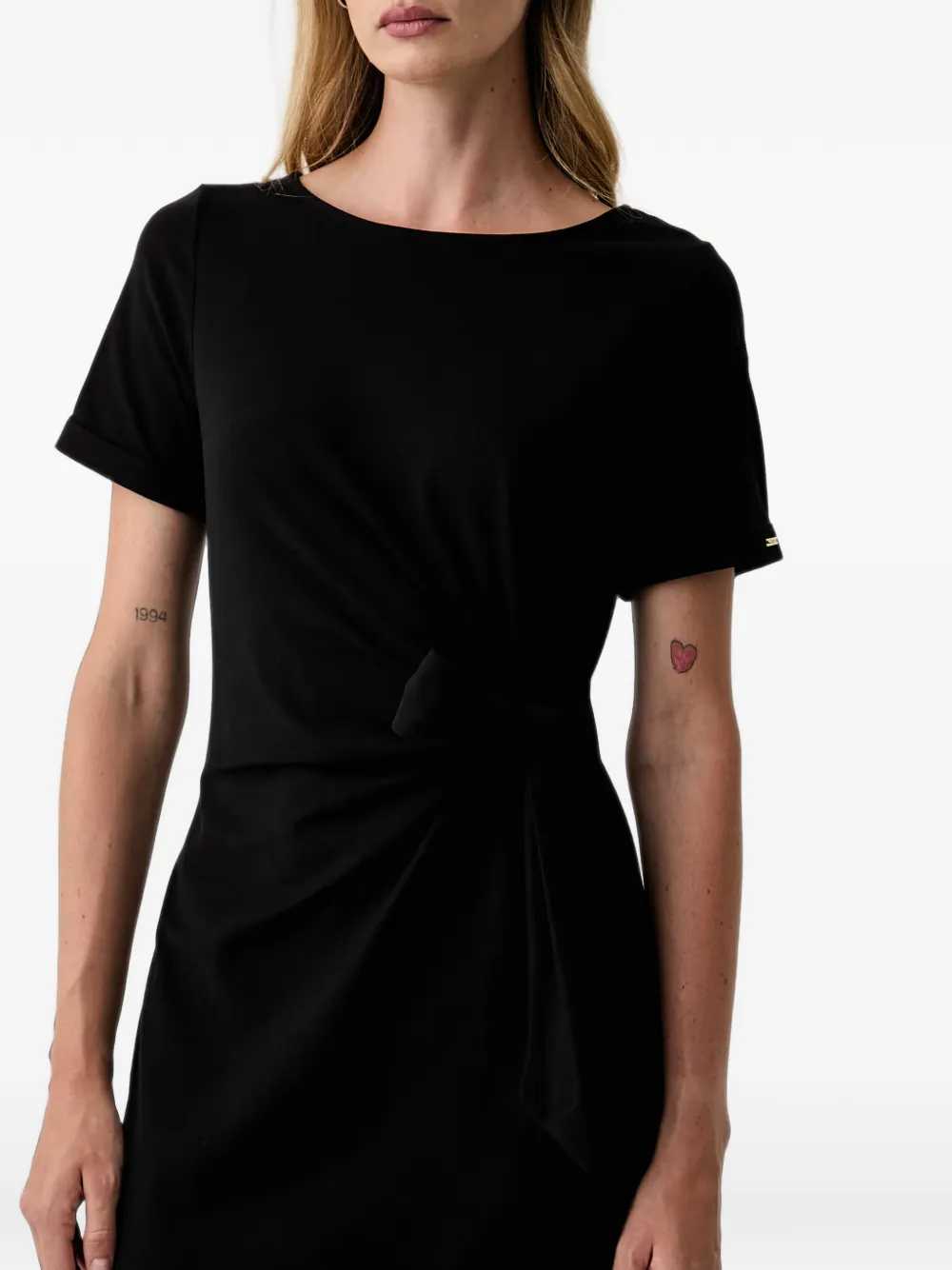 DKNY Midi-jurk met zijsplit en gedraaid detail Zwart