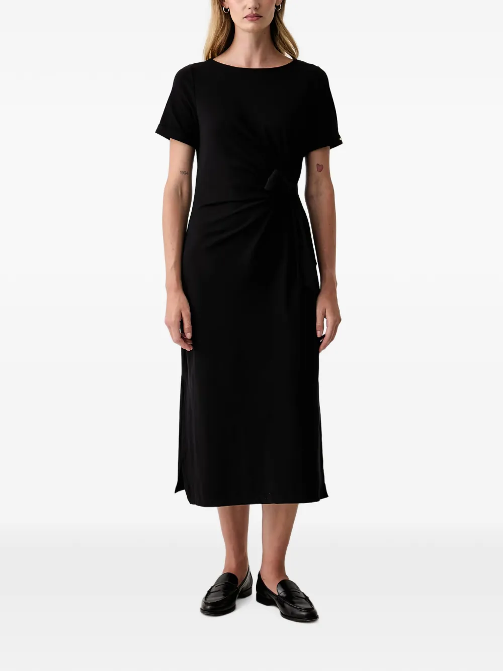 DKNY twist-detail side-slit midi dress