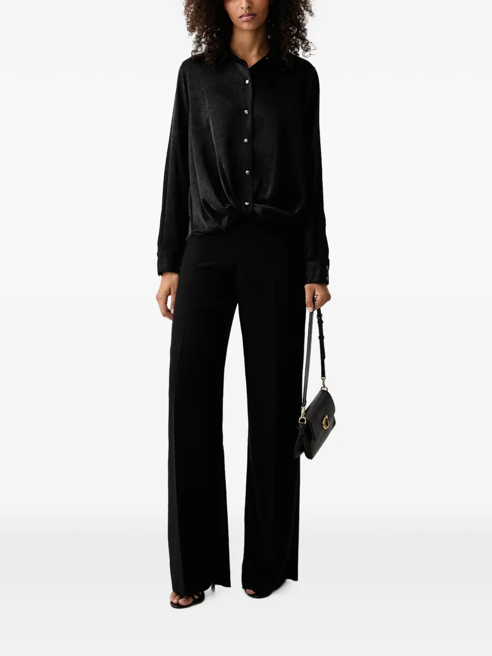 DKNY Blouse met gekreukte afwerking en gedraaide voorkant Zwart