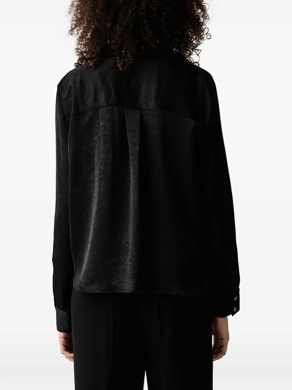 DKNY Blouse met gekreukte afwerking en gedraaide voorkant Zwart