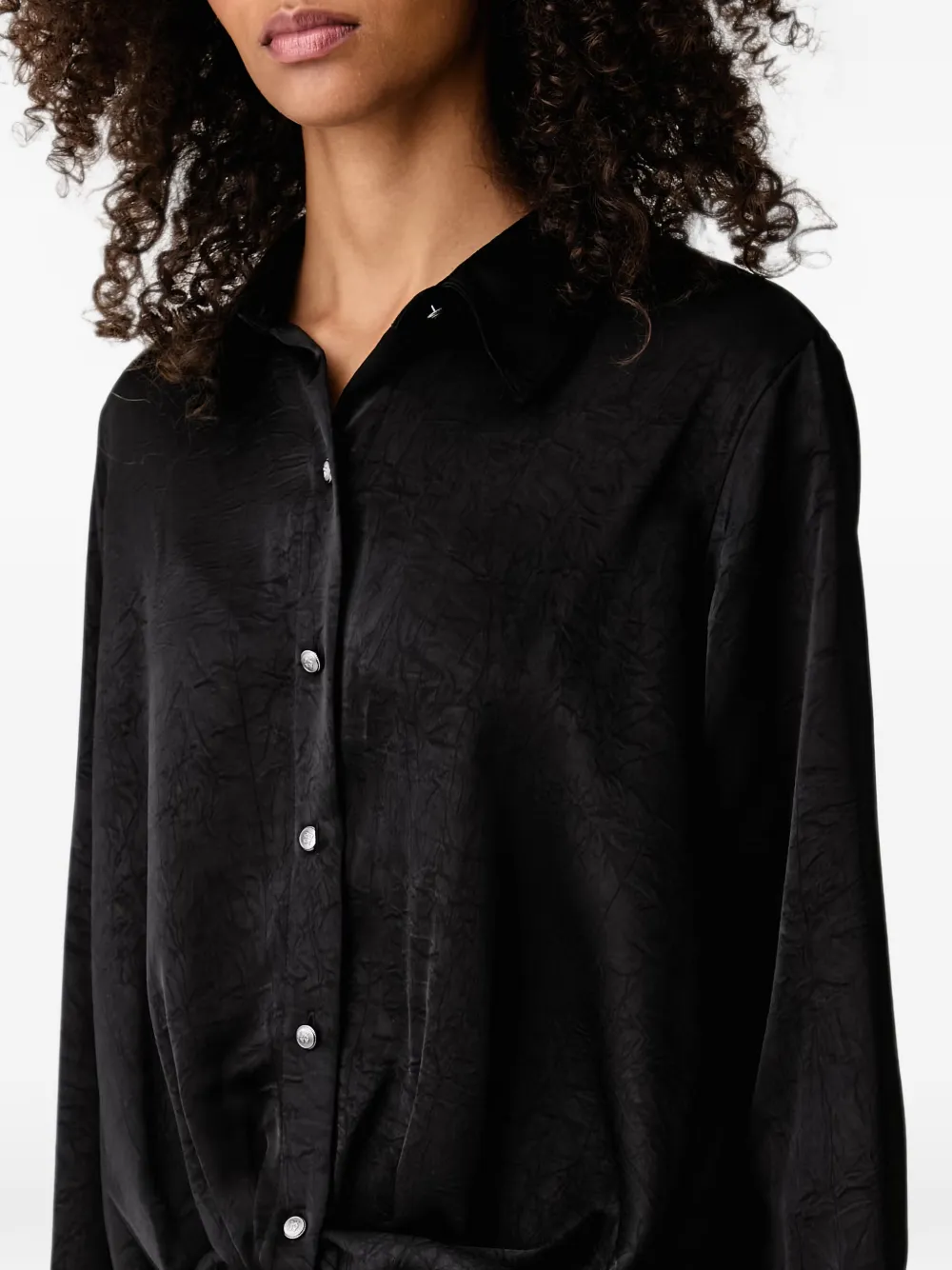 DKNY Blouse met gekreukte afwerking en gedraaide voorkant Zwart
