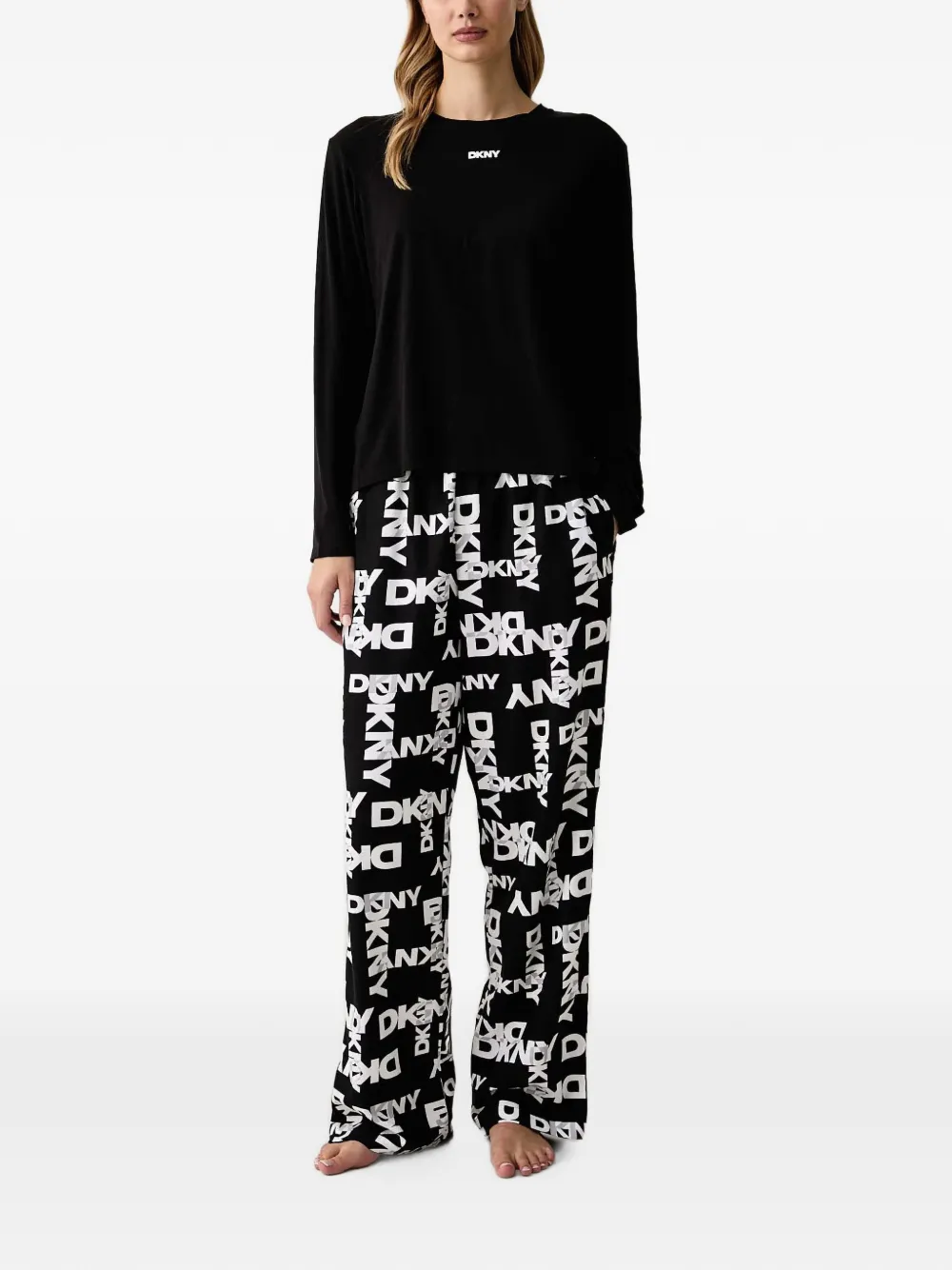 DKNY logo-print pajama set
