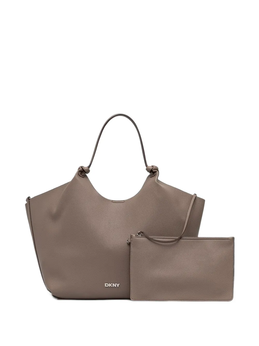 DKNY XL Paula knotted-handle pebbled-leather tote bag in Brown