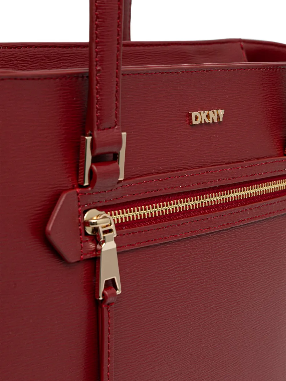 DKNY logo-plaque zip-pocket tote bag Rood