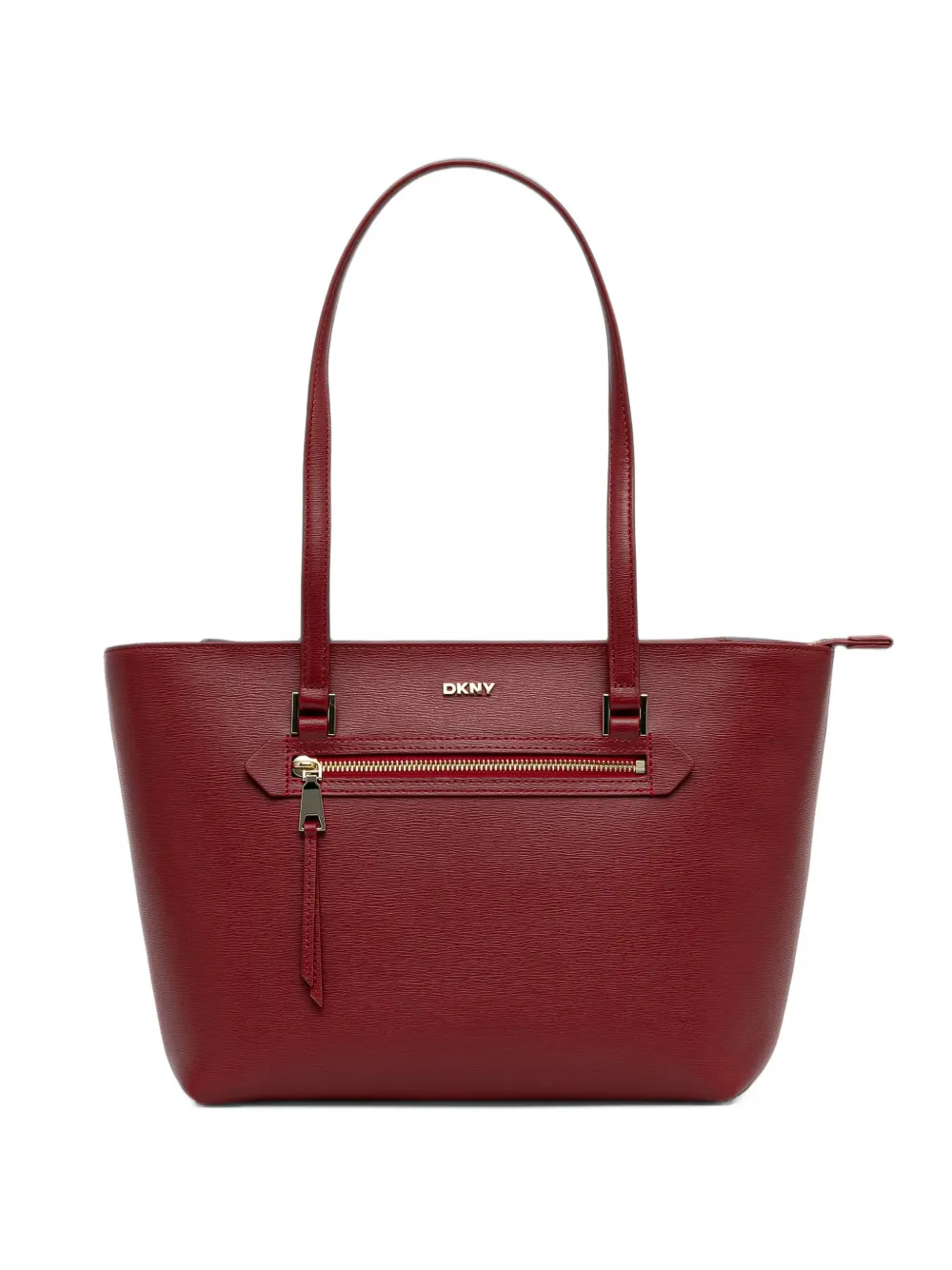 DKNY logo-plaque zip-pocket tote bag - Rot