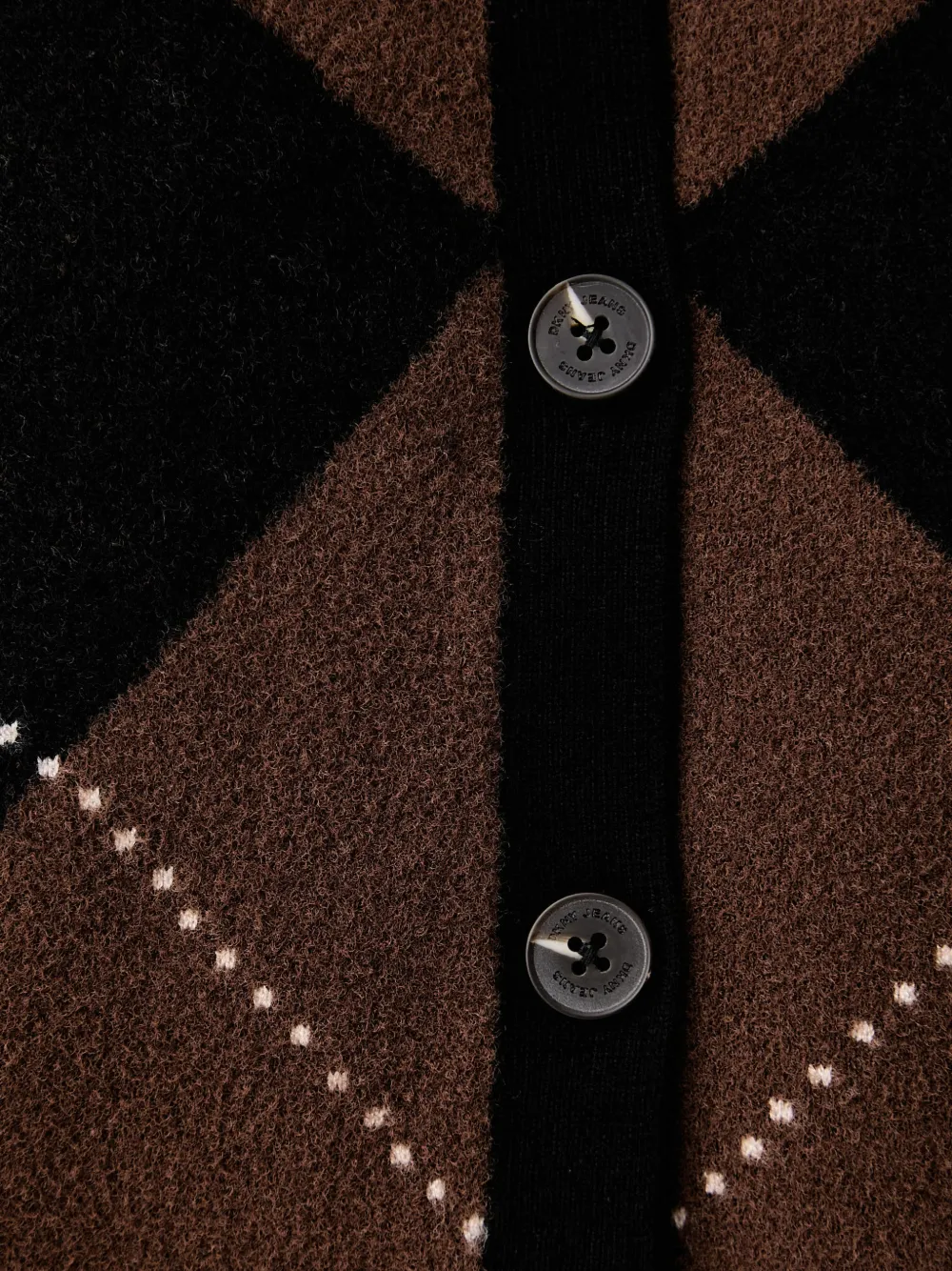 DKNY Blouse met korte mouwen en argyle-patroon Bruin