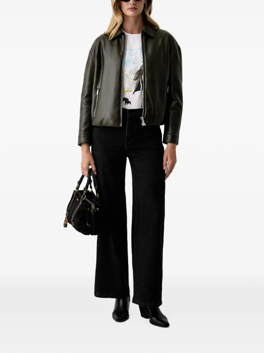 DKNY T-shirt met grafische print Wit