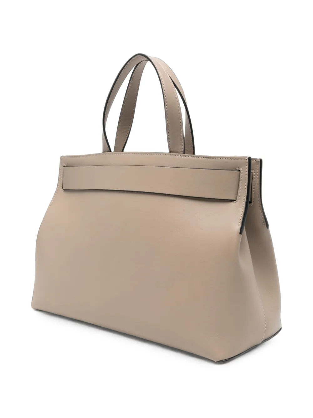 Lancel Leren shopper met gespdetail Beige