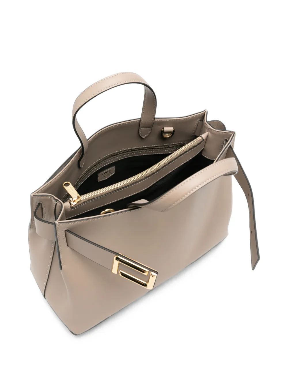 Lancel Leren shopper met gespdetail Beige
