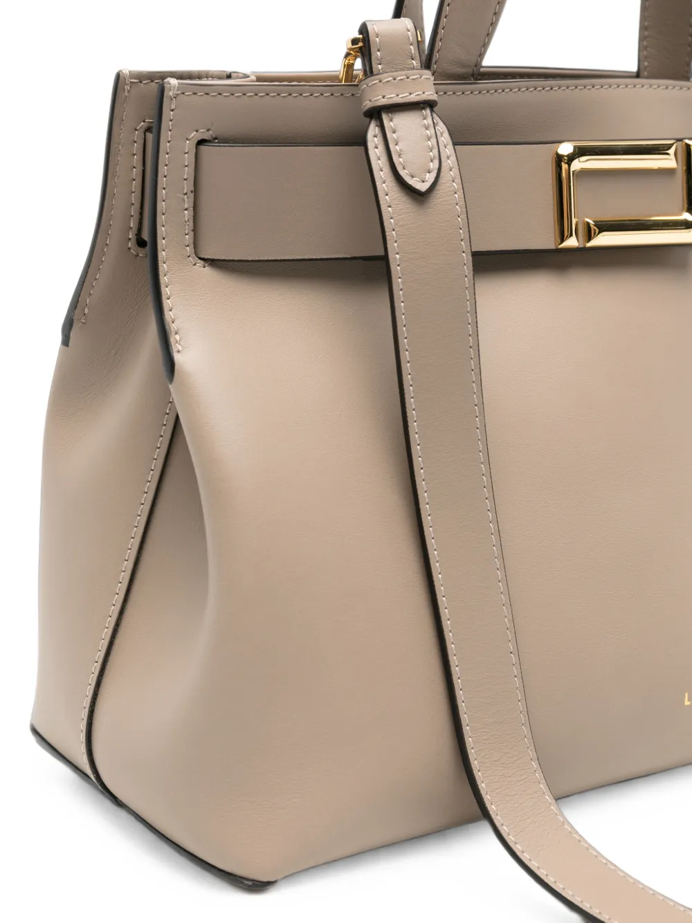 Lancel Leren shopper met gespdetail Beige
