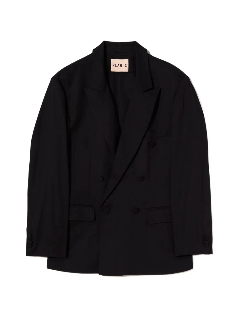 Plan C peak-lapel double-breasted blazer