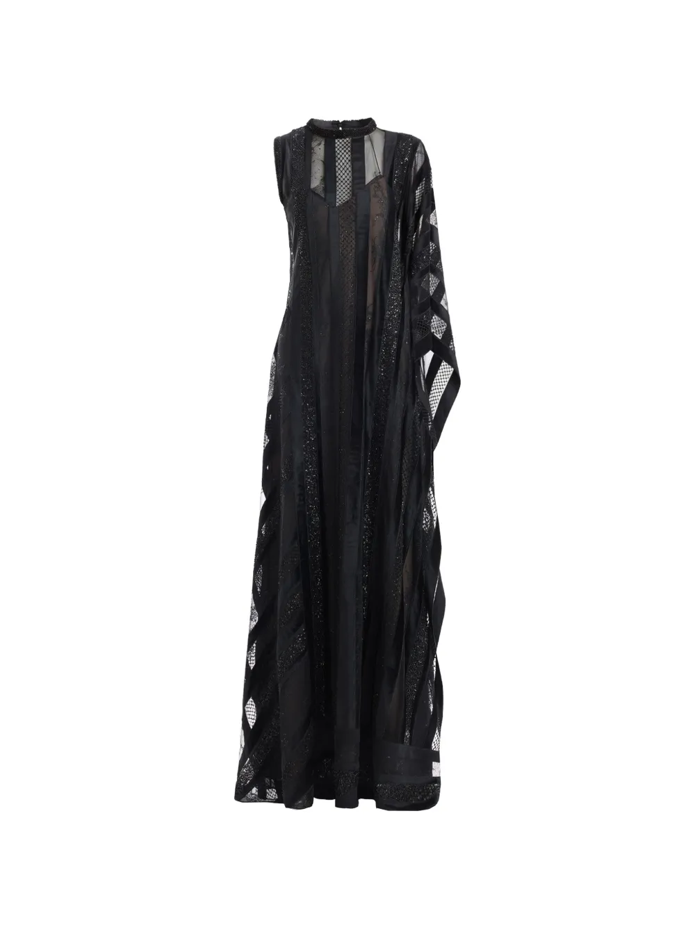 Gemy Maalouf beaded asymmetrical one-sleeve dress