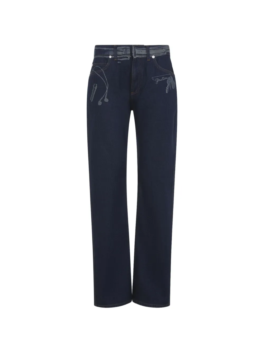 Jean Paul Gaultier belt-loops jeans - Blu