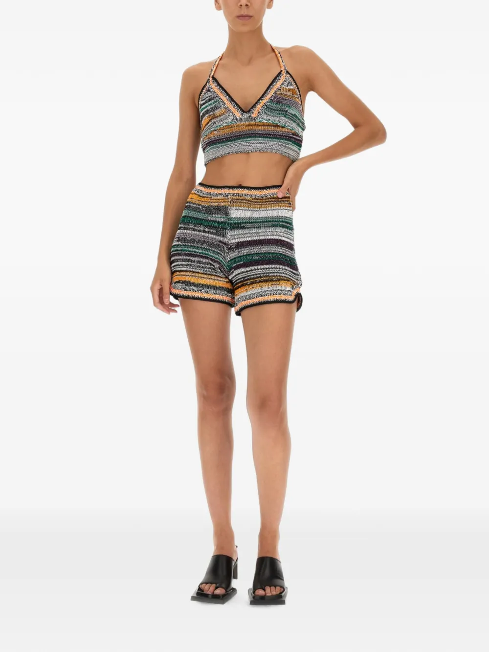 Miista Shorts Berthe a righe - Toni neutri