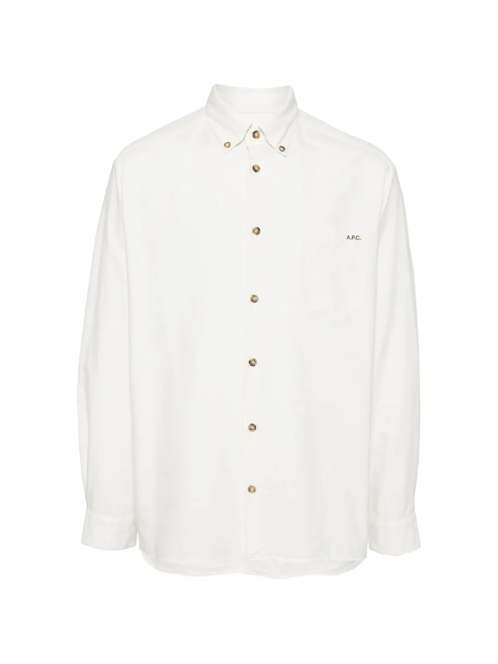 A.P.C. logo-print button-down shirt