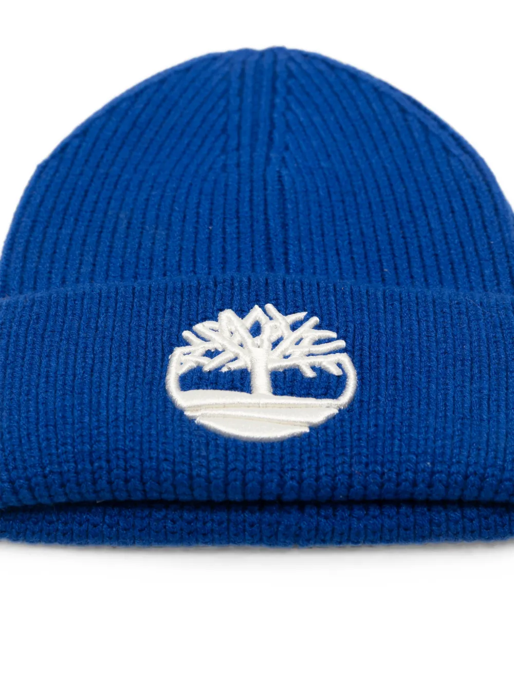 Timberland Kids Ribgebreide muts met geborduurd logo Blauw