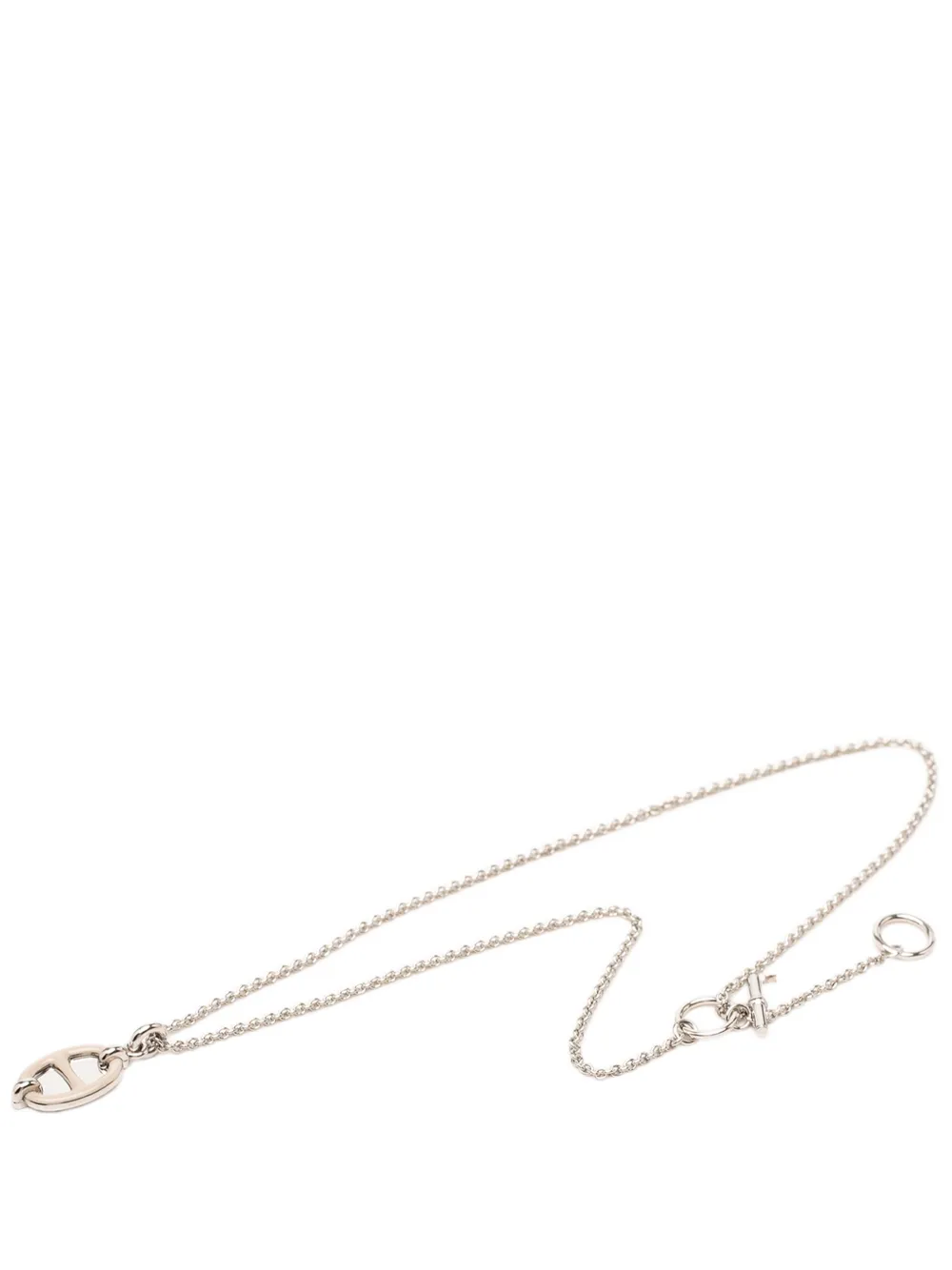 Hermès Pre-Owned 2010-2026 Palladium Plated Mini Maillon Pendant Necklace costume necklace - Argento
