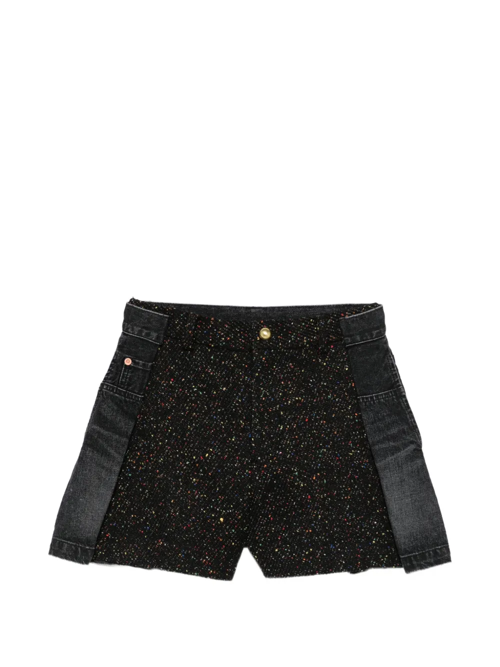 sacai nep tweed-denim shorts - Nero