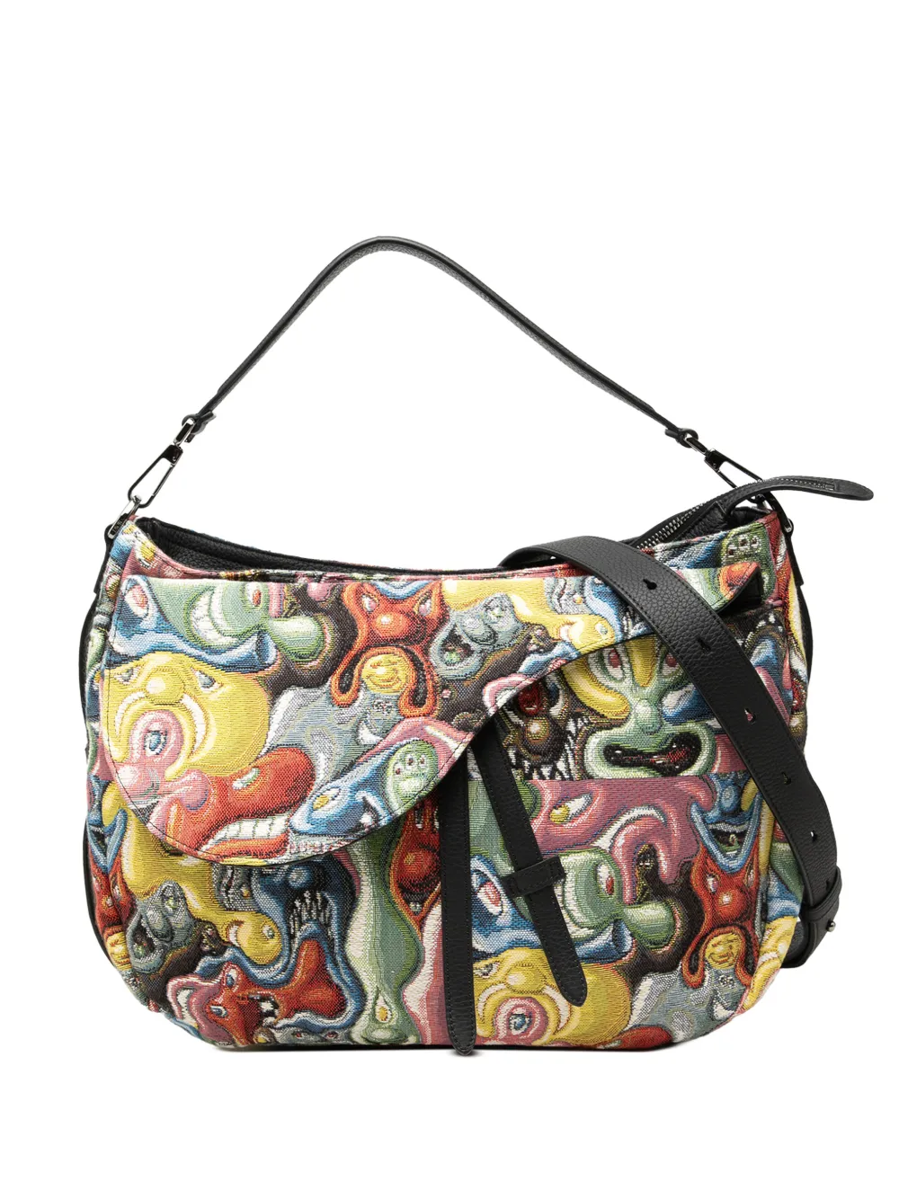 Christian Dior Pre-Owned 2021 Kenny Scharf Soft Satchel-Tasche aus Canvas mit Print - Gelb