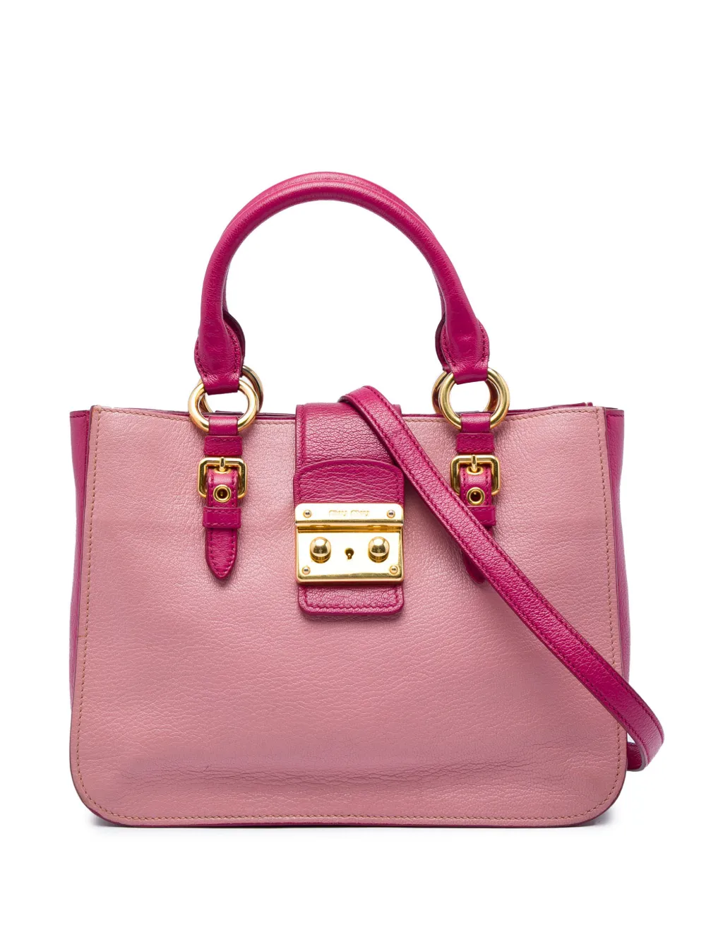 Miu Miu Pre-Owned 2010-2025 Madras Satchel-Tasche aus Ziegenleder - Rosa