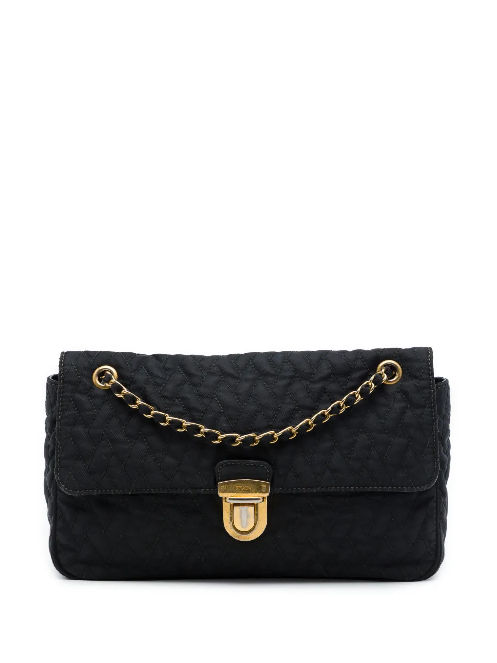 Prada Pre-Owned 2010-2026 Impuntu Tessuto Chain Flap shoulder bag - Black