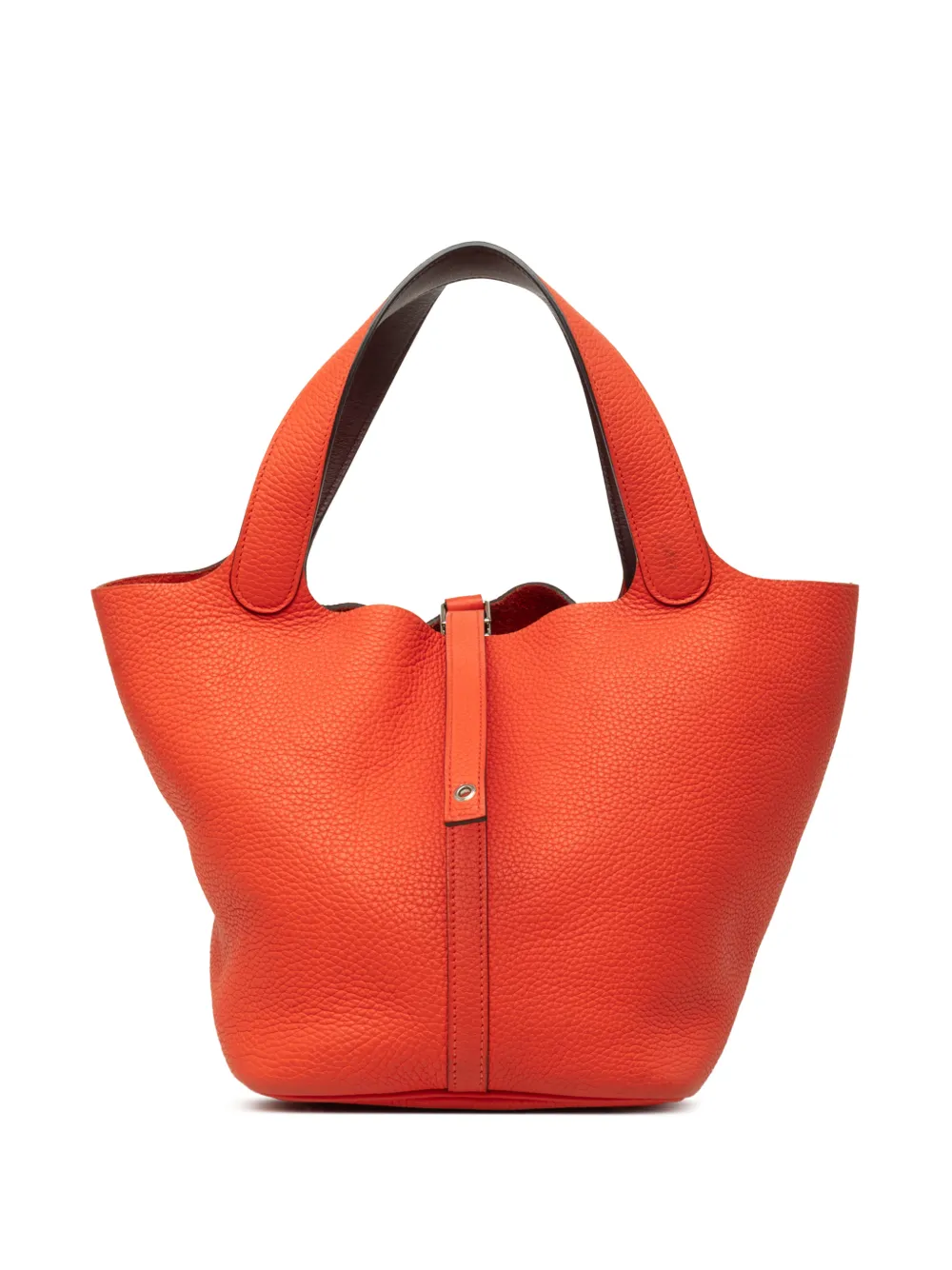 Hermès Pre-Owned 2017 Clemence and Swift Picotin Lock 18 Eclat handbag - Arancione