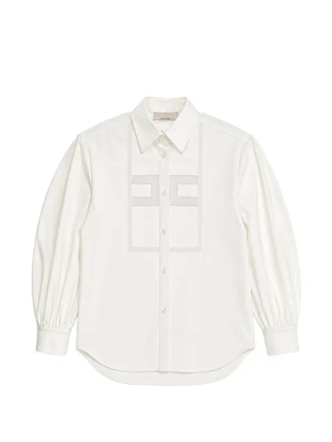 Elisabetta Franchi La Mia Bambina logo-patch puff-sleeve shirt