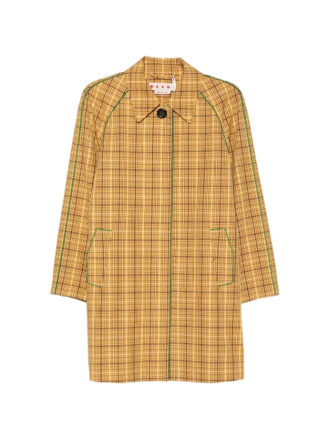 Marni check-pattern piping-detail coat
