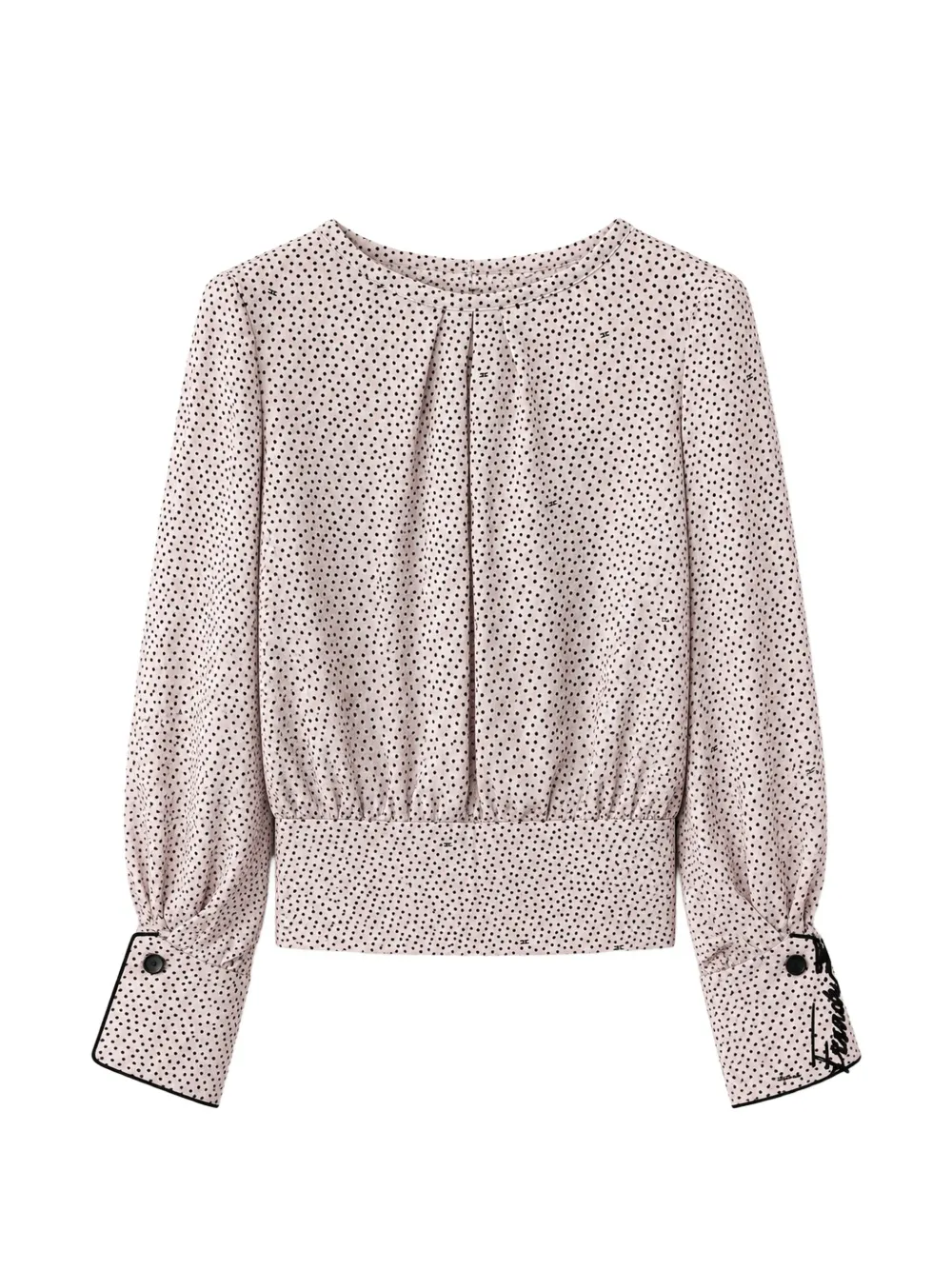 Elisabetta Franchi La Mia Bambina polka-dot pleated blouse - Rosa