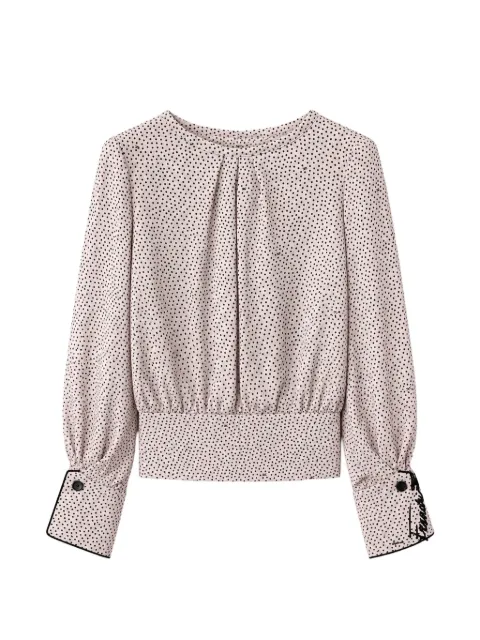 Elisabetta Franchi La Mia Bambina polka-dot pleated blouse
