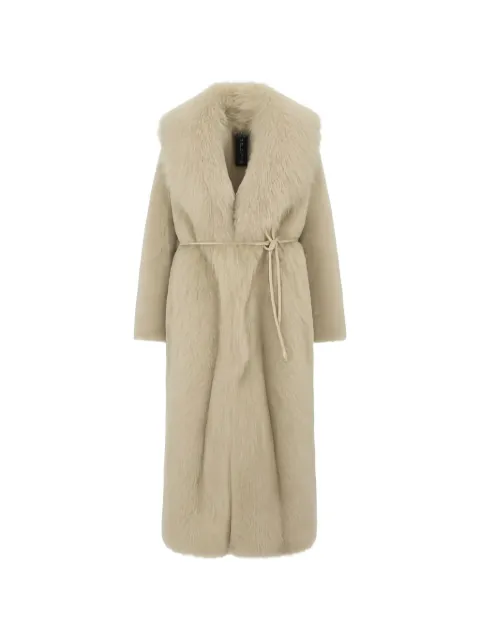 Blancha belted faux-fur coat