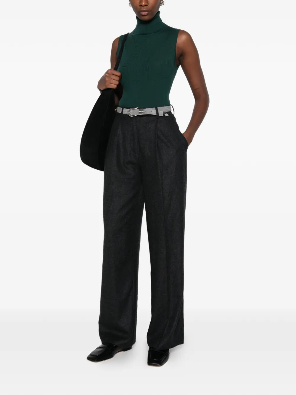 Allude Ribgebreide top Groen