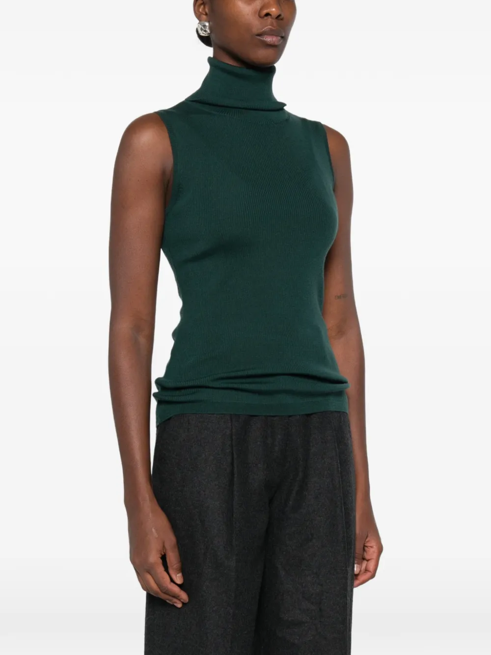 Allude Ribgebreide top Groen