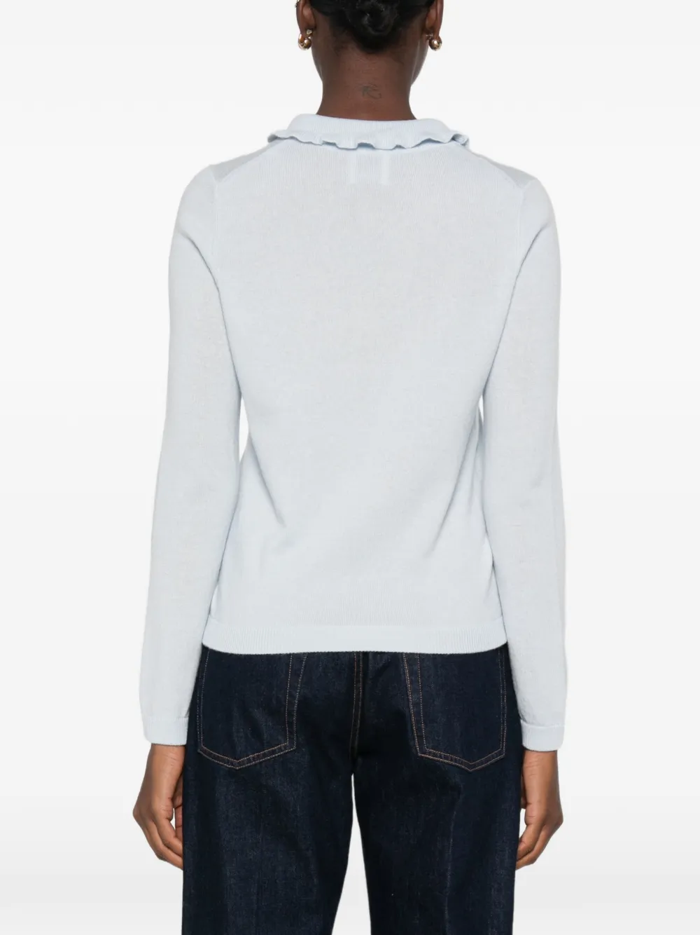 Allude Poloshirt met afwerking van ruches Blauw