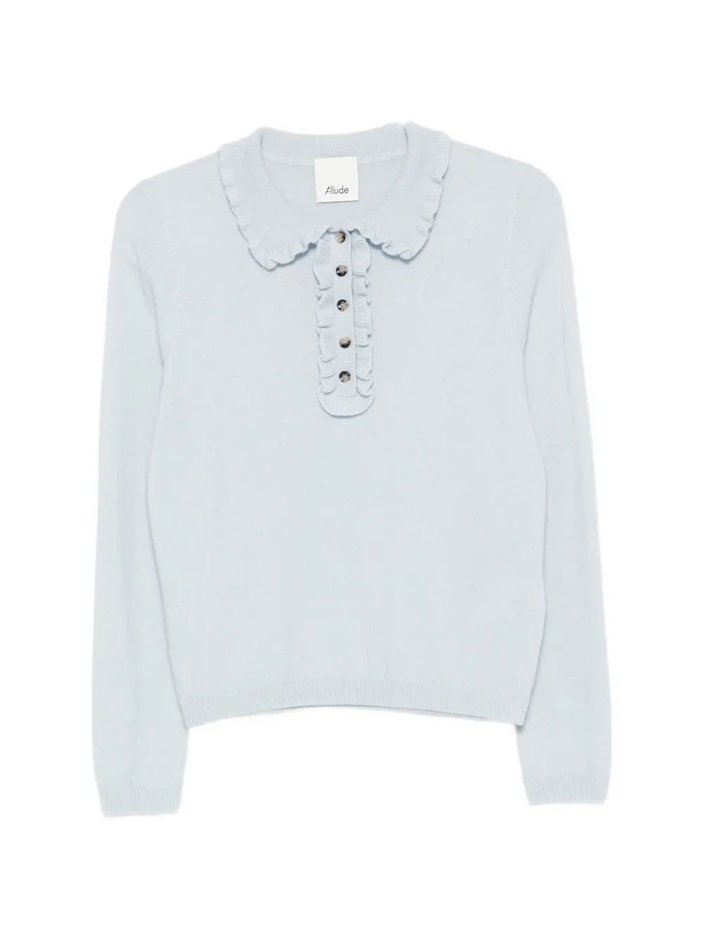 Allude ruffle-trim polo shirt - Blue
