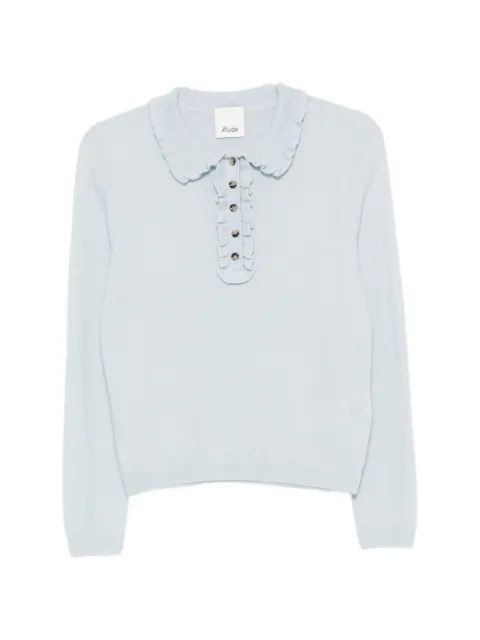 Allude ruffle-trim polo shirt