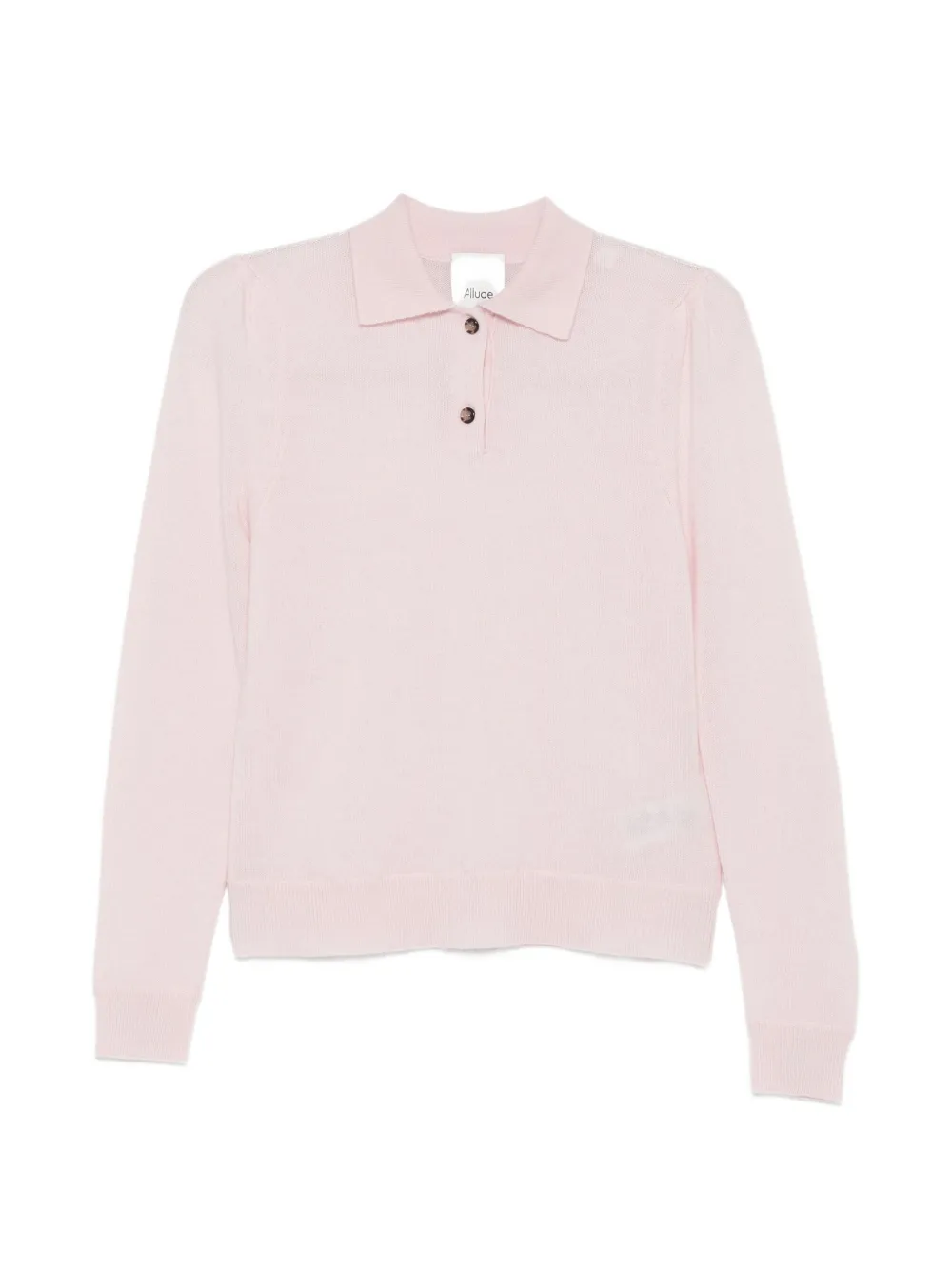 Allude button-up knitted polo top