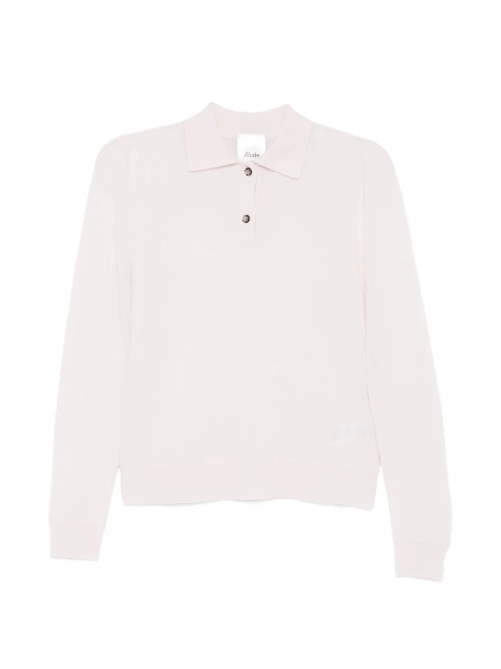 Allude button-up knitted polo top