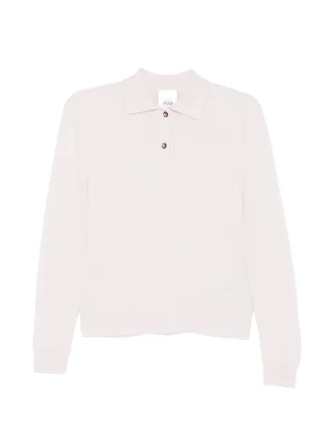 Allude button-up knitted polo top