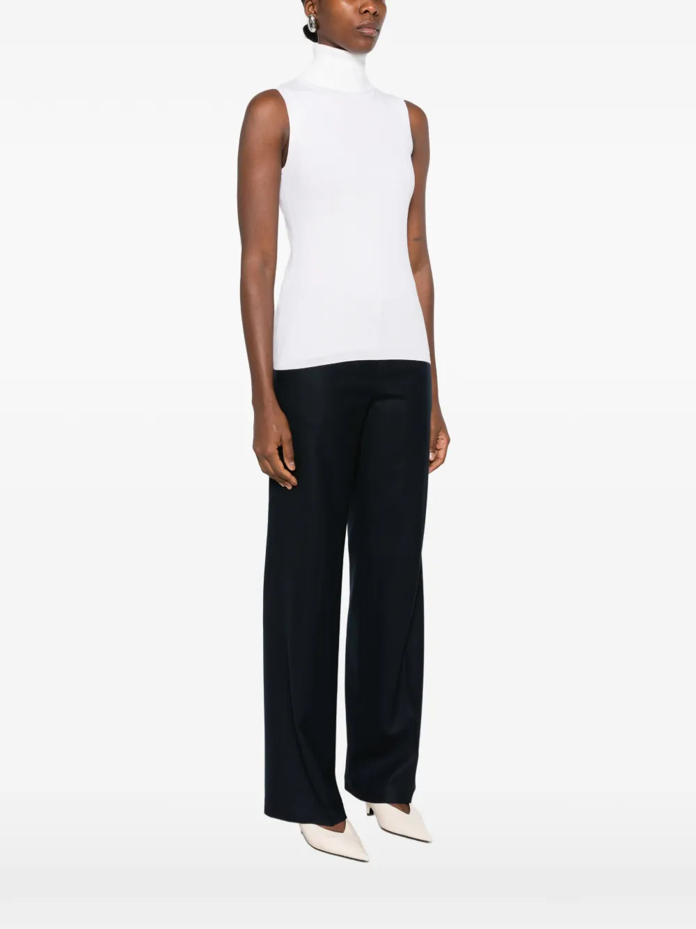 Allude Ribgebreide top Wit