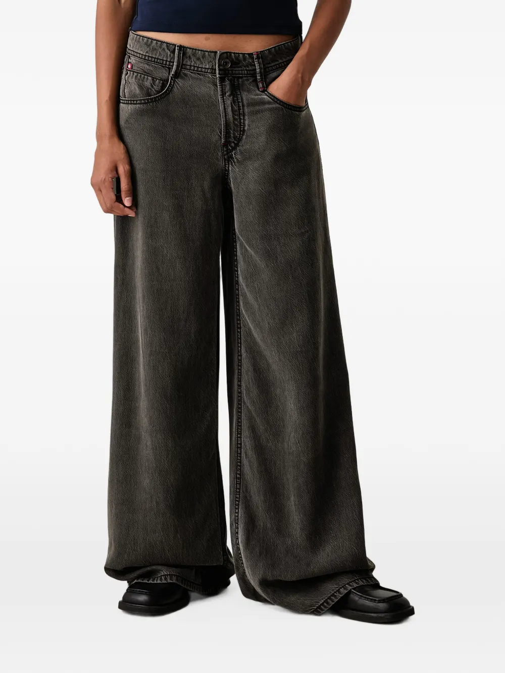 Miss Sixty washed wide-leg jeans