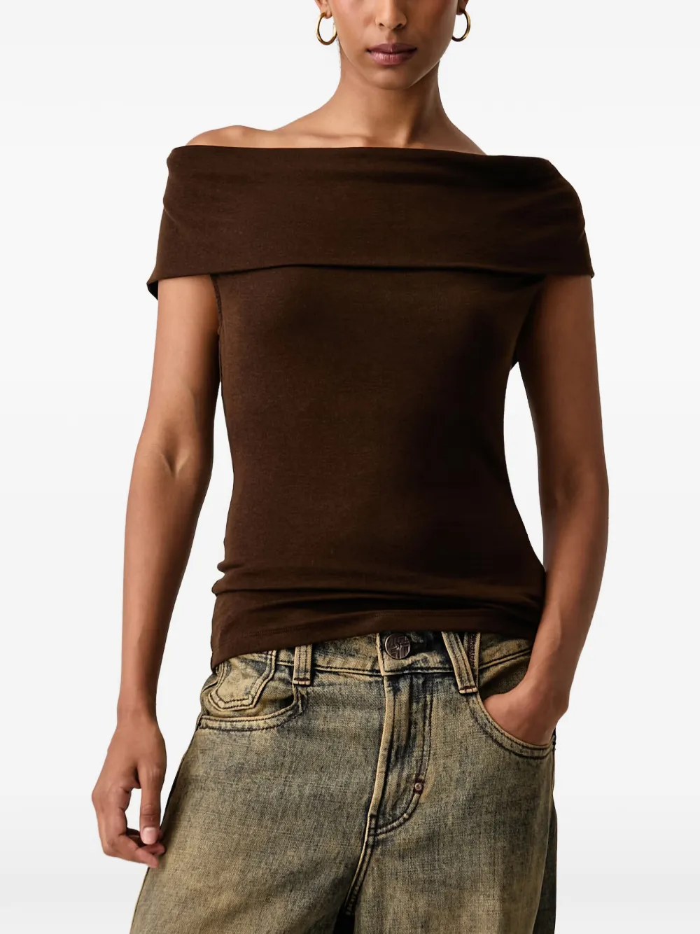 Miss Sixty off-shoulder hooded top