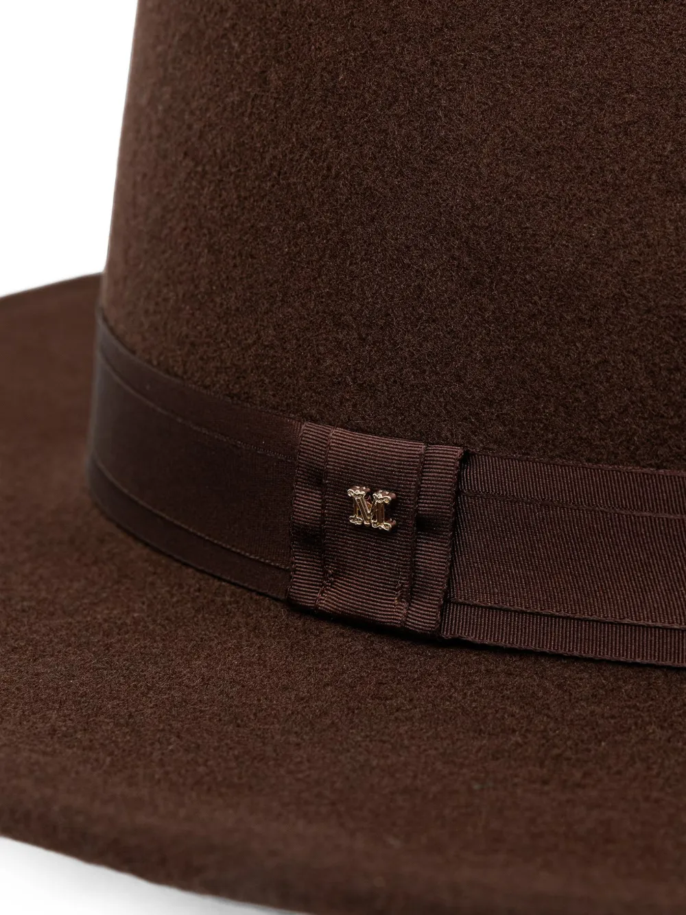 Max Mara Fedora hoed met logoplakkaat Bruin