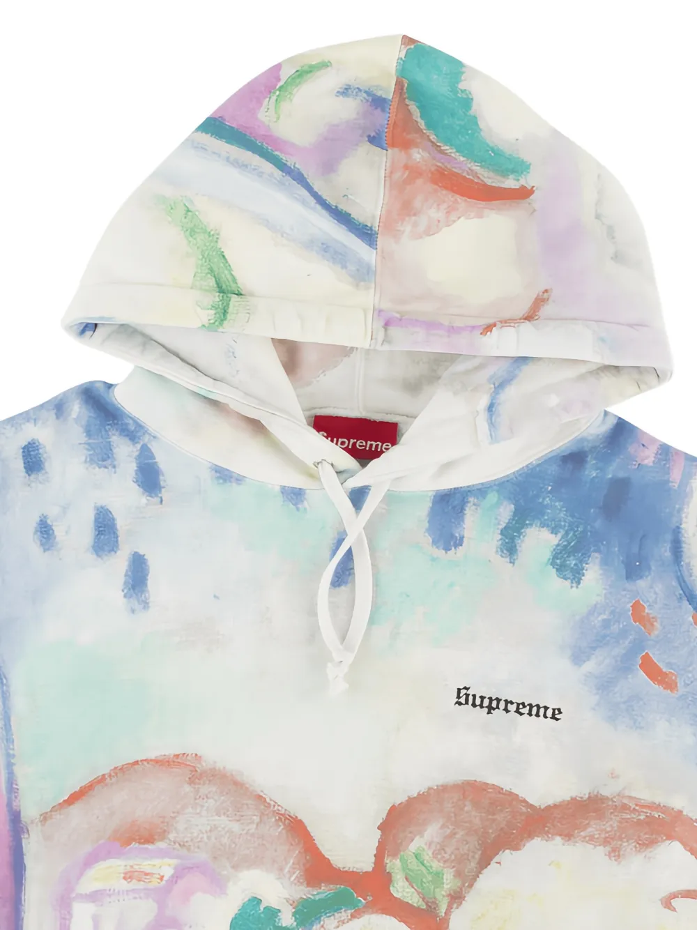 Supreme landscape-print hoodie Wit
