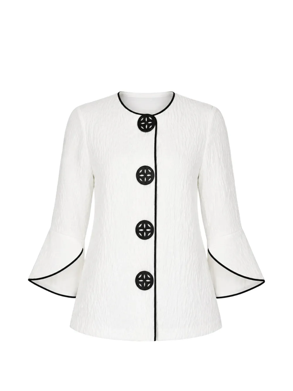 FRANK LYMAN crinkled bell-sleeve jacket