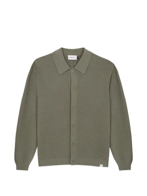 NOWADAYS basket-weave polo-collar cardigan