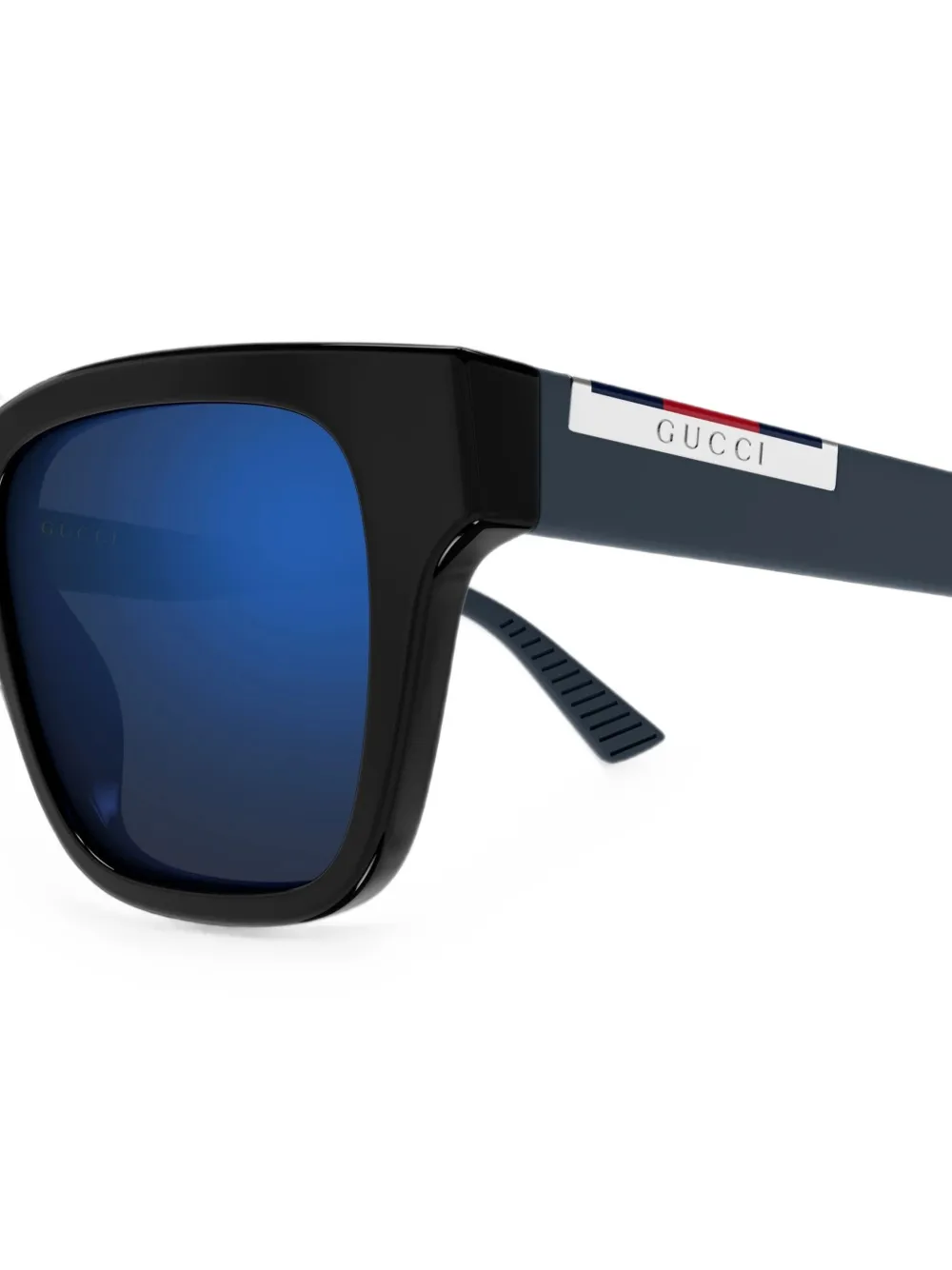 Gucci Eyewear Zonnebril met vierkant montuur en logoplakkaat Zwart