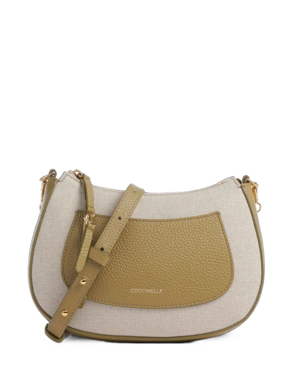 Coccinelle leather-trim canvas shoulder bag