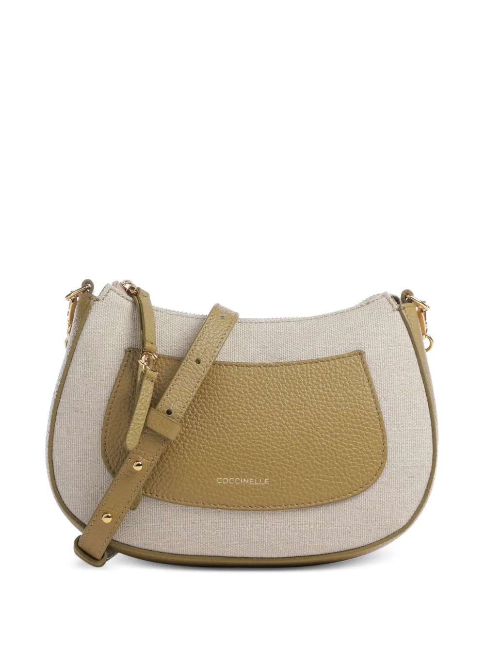 Coccinelle leather-trim canvas shoulder bag
